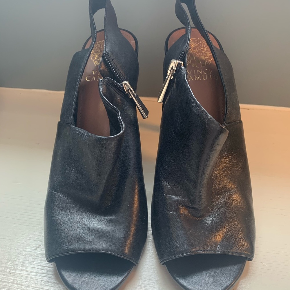 Vince camuto peep toe heeled booties